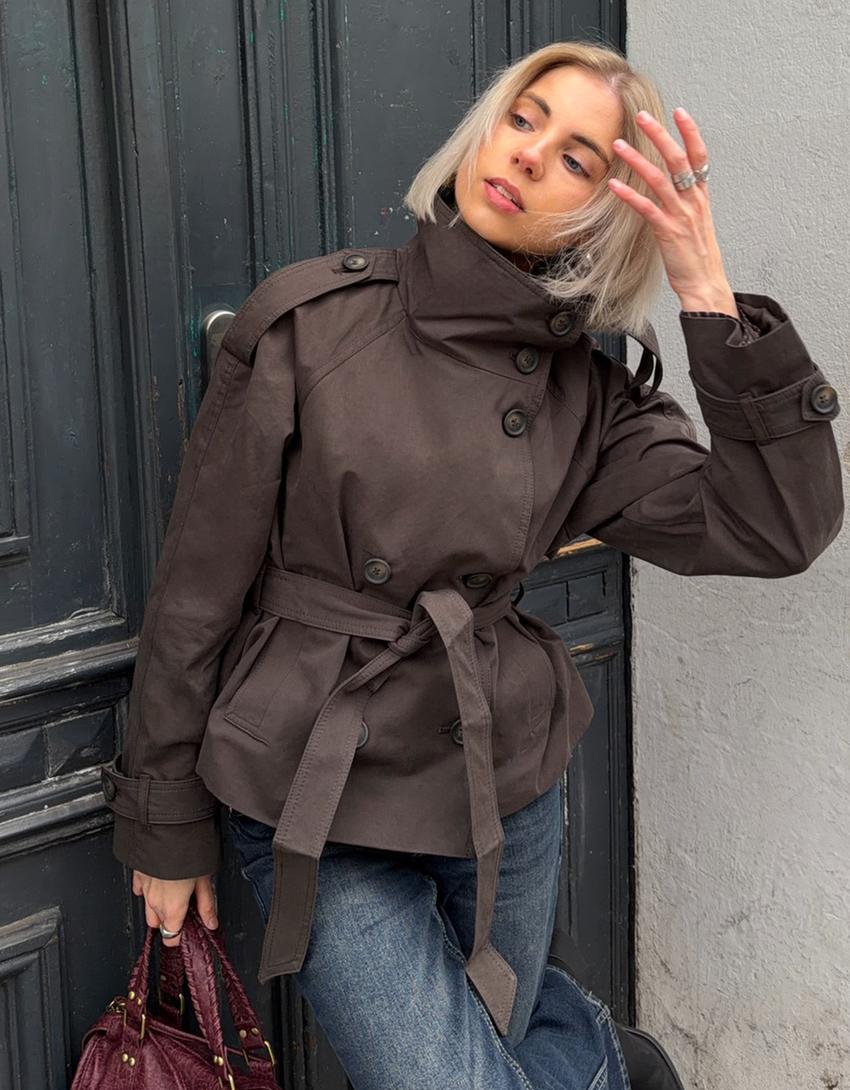 EVALYA ⎹ TRENCH COAT COL CHEMINÉE