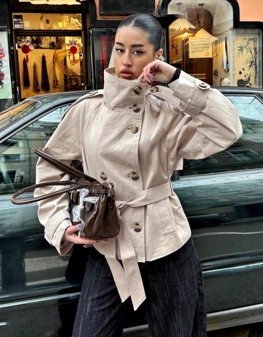 EVALYA ⎹ TRENCH COAT COL CHEMINÉE