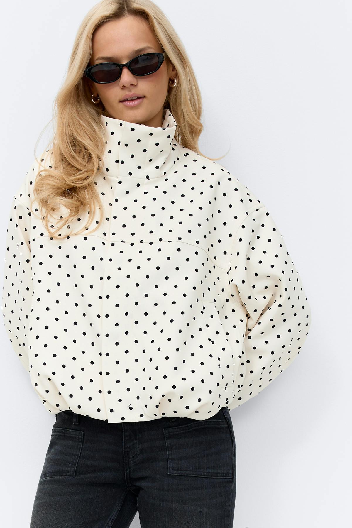 EVALYA ⎹ HIGH NECK DOT JACKET
