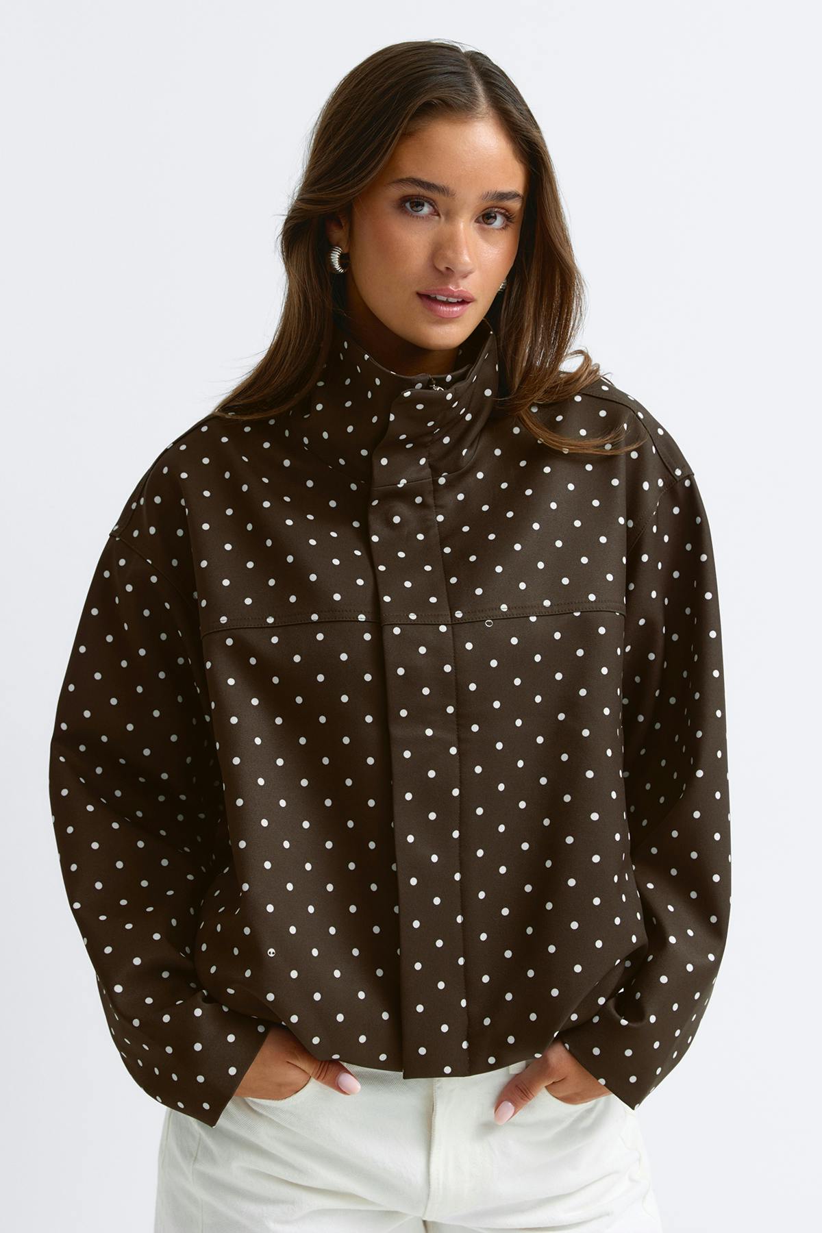 EVALYA ⎹ HIGH NECK DOT JACKET